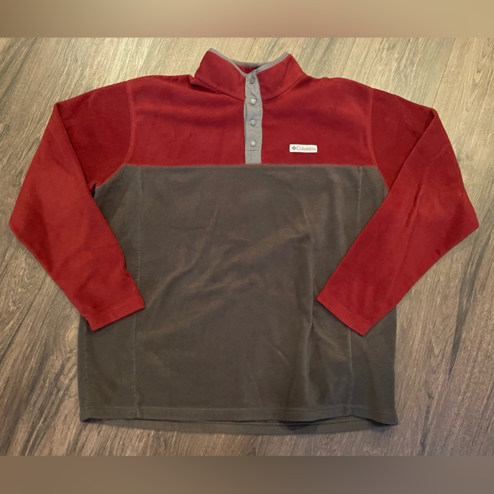 Columbia Red and Gray Zip Up Fleece
